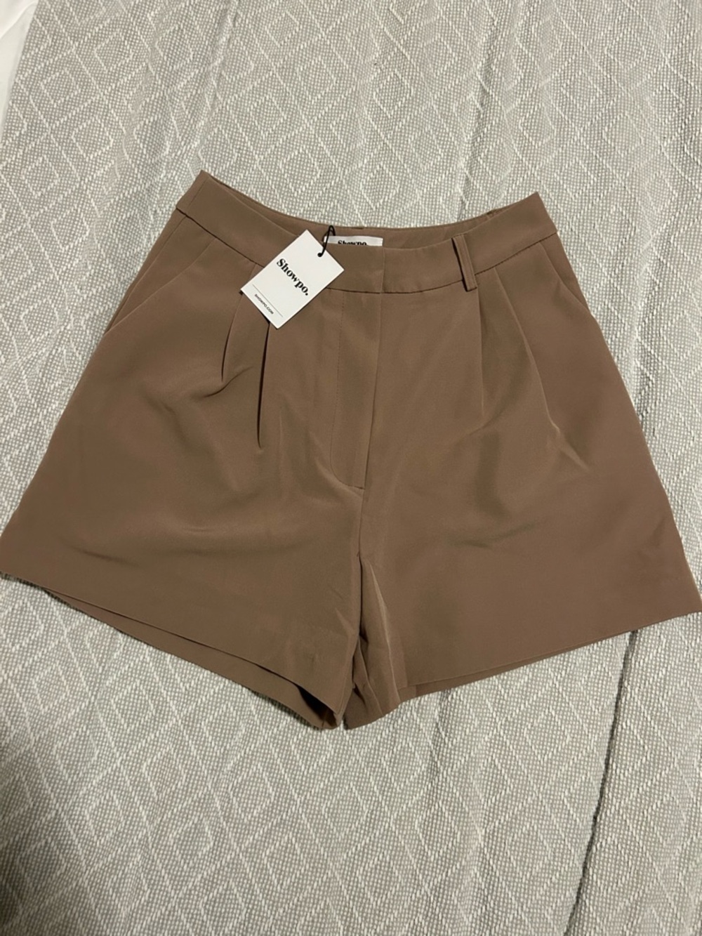 NWT Showpo. MORRISET SHORTS - HIGH WAISTED TAILORED SHORTS IN STONE
